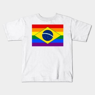 Brazil LGBTQ Pride Flag Kids T-Shirt